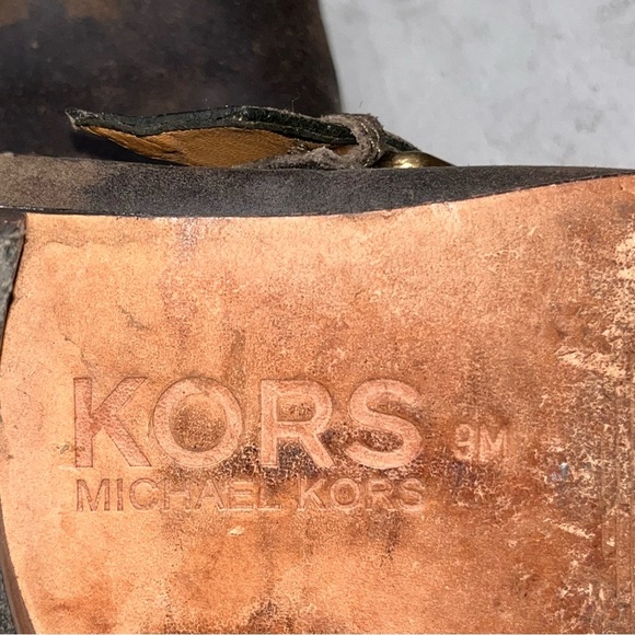 Kors Michael Kors Brown Leather Buckle Boots Booties size 9 - Picture 7 of 8